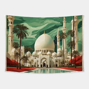 Abu Dhabi United Arab Emirates Vintage Travel Tourism Tapestry