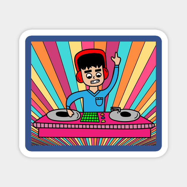 DiscJockey Retro DJ Music Producer Magnet by flofin