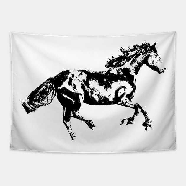 Friesian Horse Pop Art Tapestry by Princessa