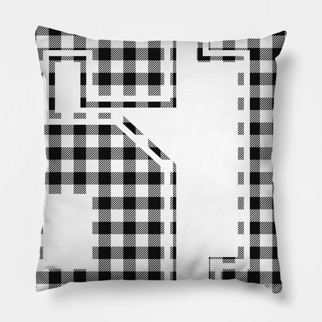 Plaid Number - 61 - Dark Pillow by tavare