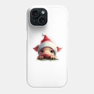 Christmas Peeking Baby Pig Phone Case