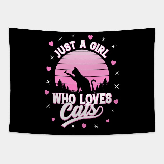 Just A Girl Who Loves Cats Tapestry by Nifty T Shirts