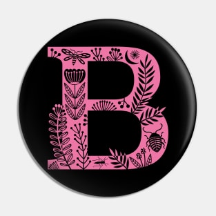 Letter B pink Pin