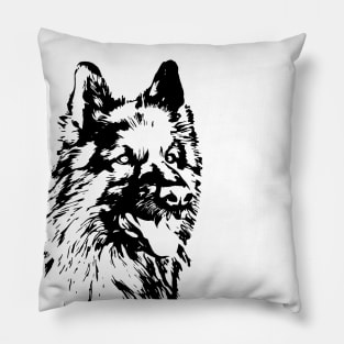 German Shepherd Pen and Ink Art Pillow