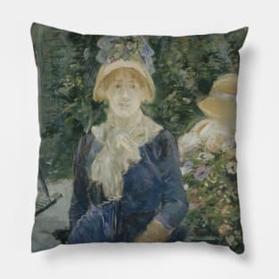 Woman in a Garden by Berthe Morisot Pillow