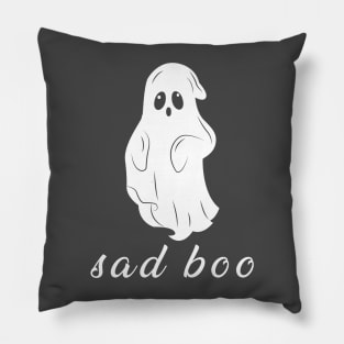 Sad Cute Ghost Boo T-Shirt Pillow