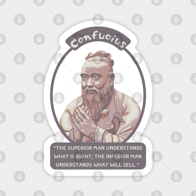 Confucius Portrait and Quote Magnet by Slightly Unhinged