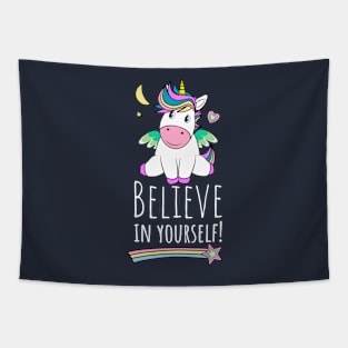 Unicorn Wishes On The Moon And Stars Tapestry