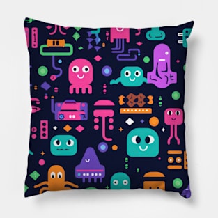 Playful Arena: Whimsical Monster Mates Pillow