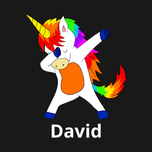 David Dabbing Unicorn First Name Personalized T-Shirt