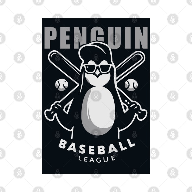 Penguin Baseball Tribute - Penguin Baseball League - Baseball Gift by TributeDesigns