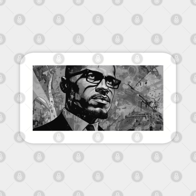 Malcolm X Art Magnet by UrbanLifeApparel