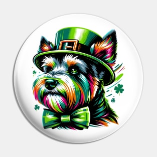 Australian Terrier Dons Spirit of Saint Patrick's Day Pin