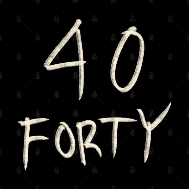 Hand Drawn Letter Number 40 Forty by Saestu Mbathi