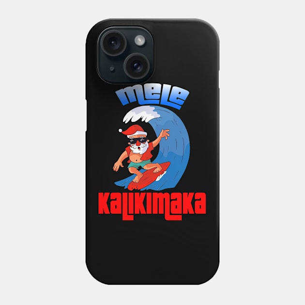 Mele Kalikimaka Christmas Santa Shaka Hawaii Phone Case by intelus