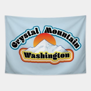 Crystal Mountain Washington Retro Sunset Tapestry