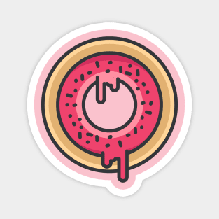 Melting Pink Cute Donut Magnet