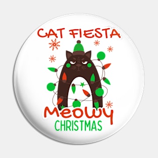 Cat fiesta meowy Christmas Pin