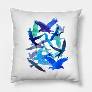 Watercolor birds abstract Pillow