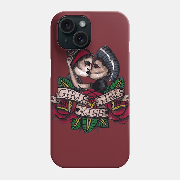 Girls Kiss Girls Phone Case by Brieana