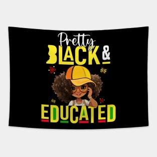 Pretty Black & Educated African American Black History Month Tapestry