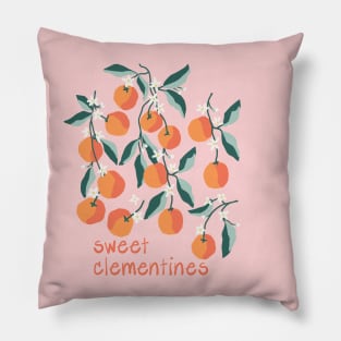 Sweet Clementines Pink Pillow