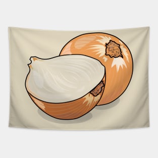 Onion cartoon illustration Tapestry