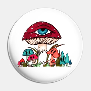 Toadstool and friends Pin