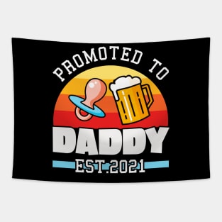 Baby Father Dad Promoted to Daddy 2021 Mens Tapestry