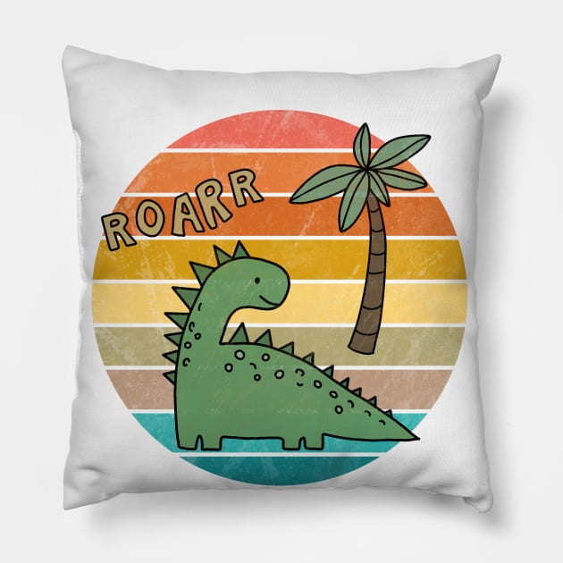 Dinosaur drawing Pillow by valentinahramov