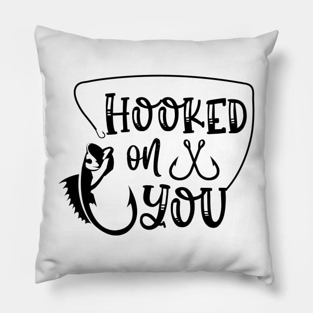 Less Talk More Fishing - Gift For Fishing Lovers, Fisherman - Black And White Simple Font Pillow by Famgift