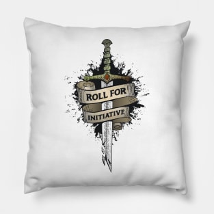 Roll for Initiative Broken Sword Vintage Pillow