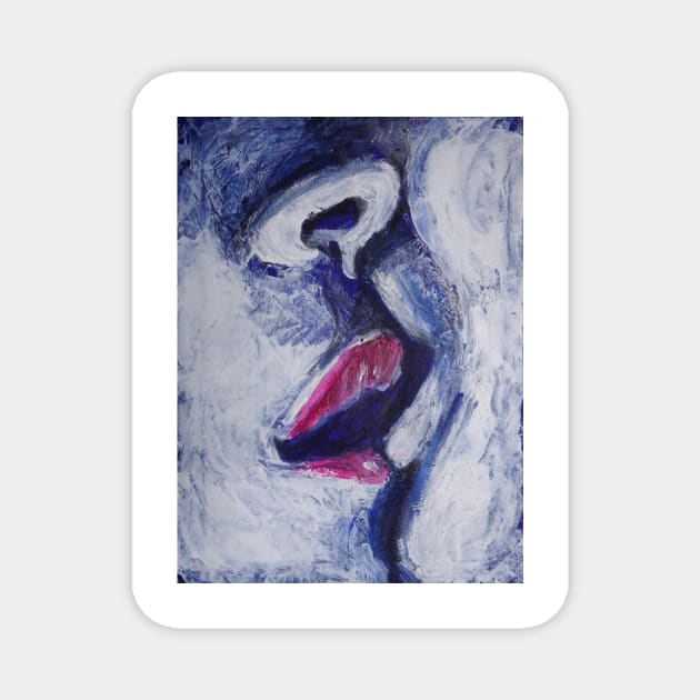 Lovers - Kiss In Midnight Blue Magnet by CarmenT