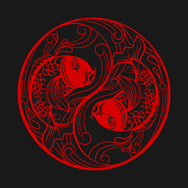 Yin Yang Coy Fish by letnothingstopyou