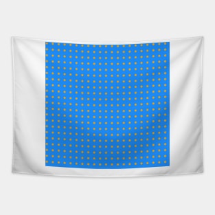 Dodger Blue Orange Pattern Tapestry