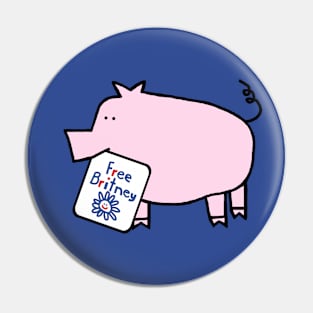 Cute Pig with Free Britney Sign Pin