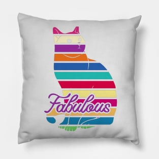 Colorful Cat Art Pillow