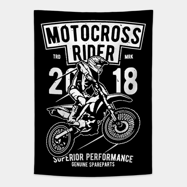 Motocross Rider Tapestry by JakeRhodes