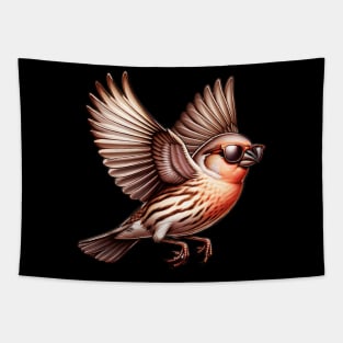 Flying House Finch Tapestry