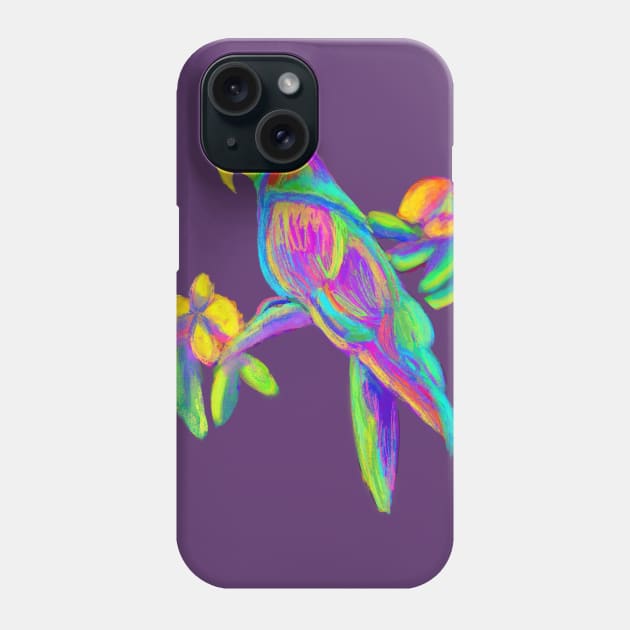 Tropical Bird in pastel Phone Case by JulietLake