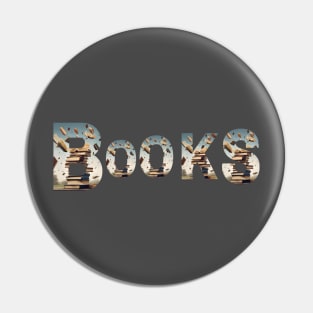 Books in Letters Pin