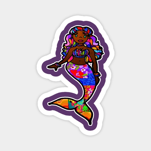 Rainbow Chocolate Mermaid Magnet by artbyomega