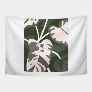 Dark Philodendron illustration Tapestry