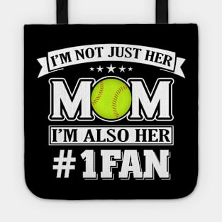 Mom Number One Fan Softball Baseball Player Tote