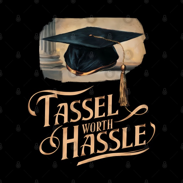 Graduation "Tassel Worth Hassle", Retro Design by RazorDesign234