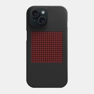 "Anias" Plaid Matching Red & Black Houndstooth   Large Details Phone Case