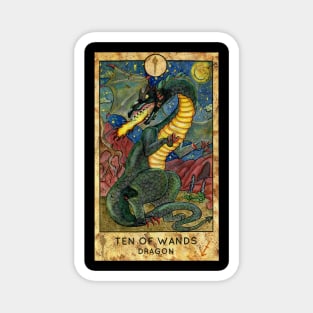 Ten Of wands. Minor Arcana Tarot Card. Magnet