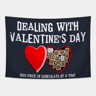 Valentine Chocolate White Text Tapestry