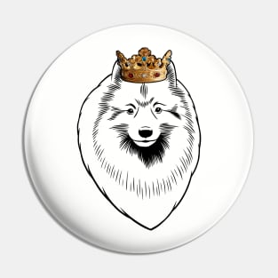 Keeshond Dog King Queen Wearing Crown Pin