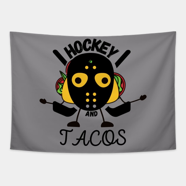 hockey and tacos Tapestry by MisaMarket
